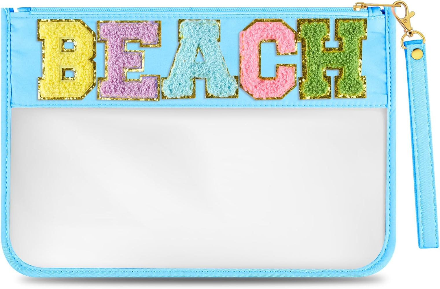 Morcheiong Chenille Letter Bag Cute Clear Zipper Stuff Pouch Portable Multi-purpose PVC and Nylon... | Amazon (US)