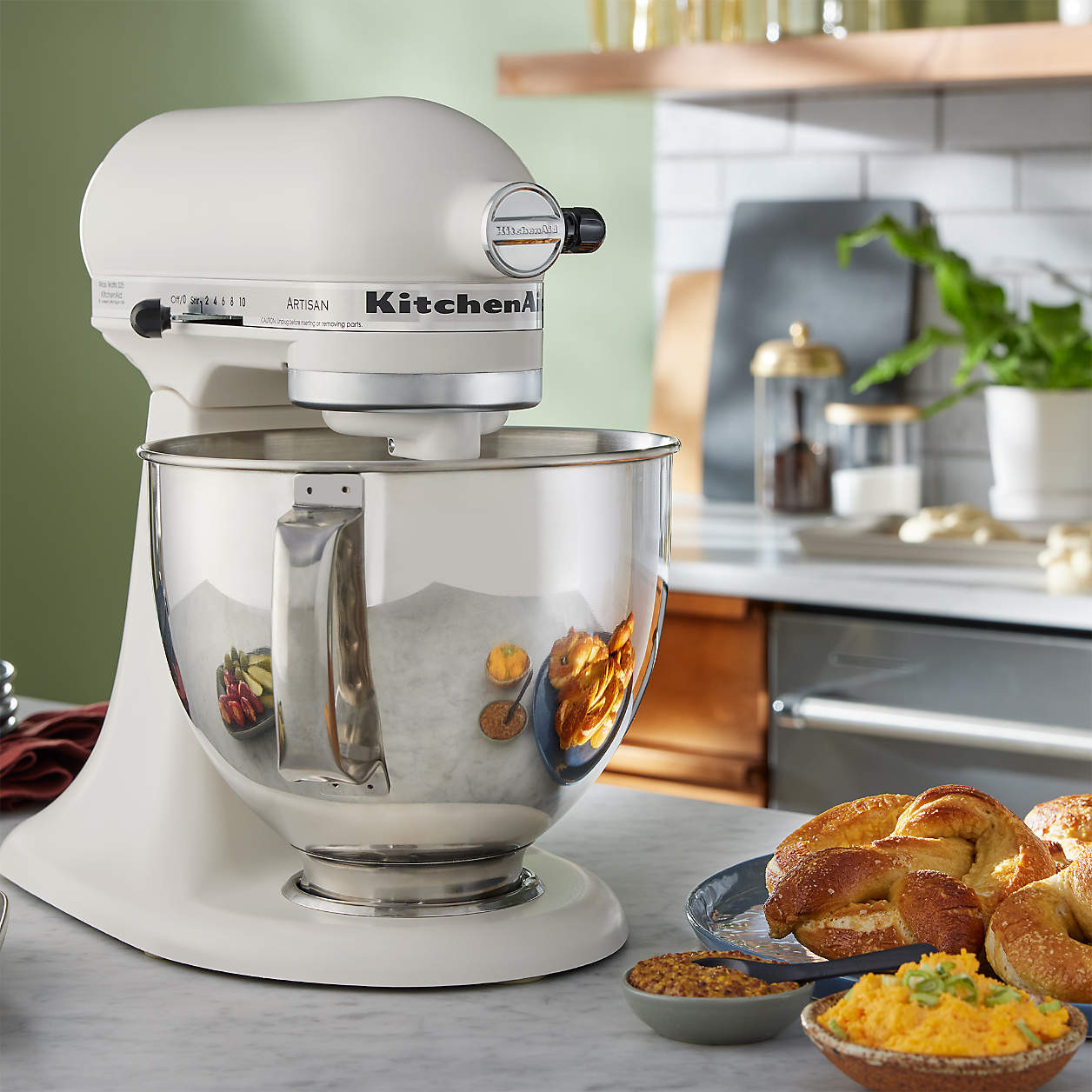 KitchenAid Artisan Series Porcelain White 5-Quart Tilt-Head Stand Mixer + Reviews | Crate & Barre... | Crate & Barrel