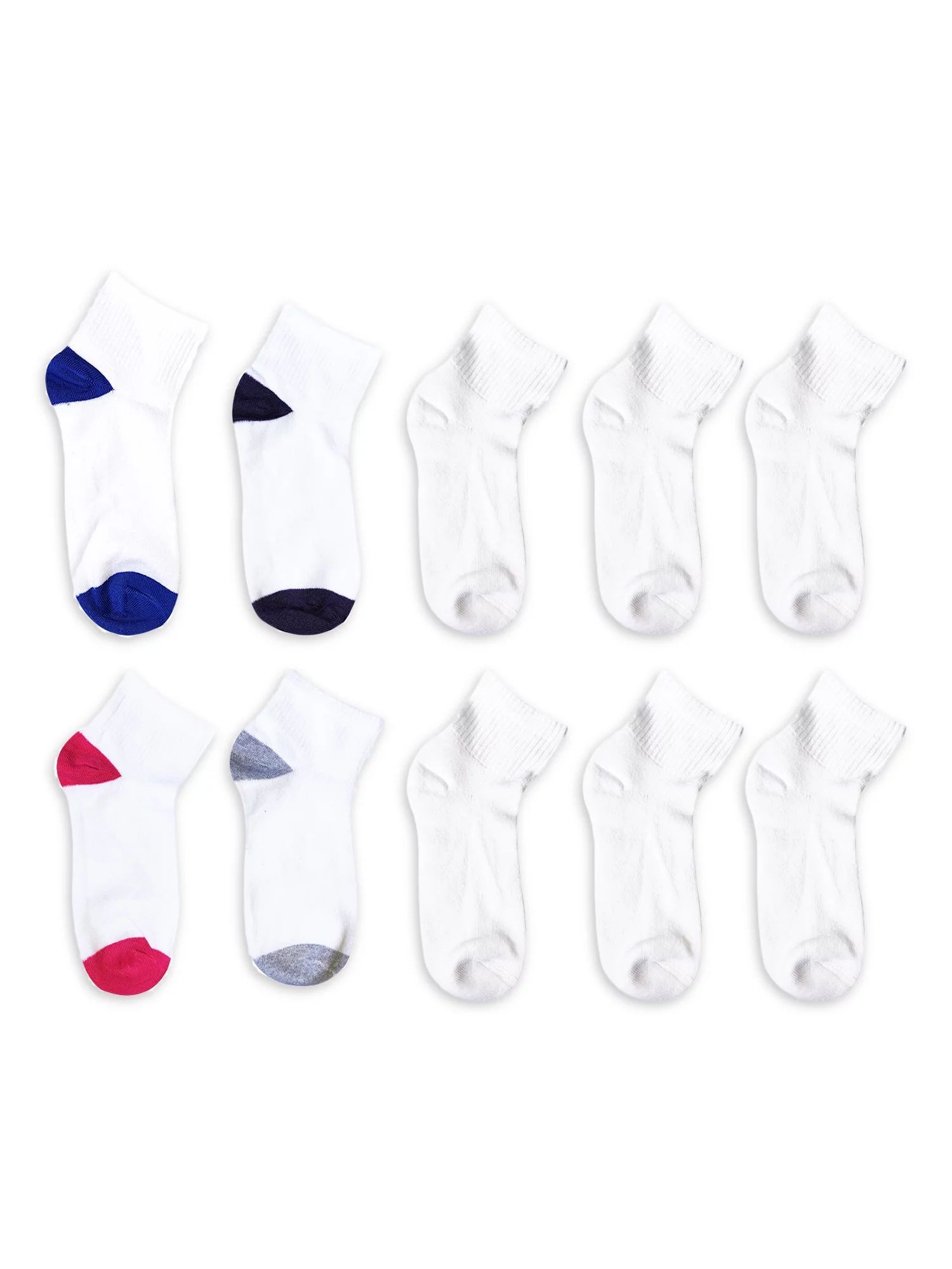 Athletic Works Women's Half-Cushioned Ankle Socks, 10 Pack - Walmart.com | Walmart (US)