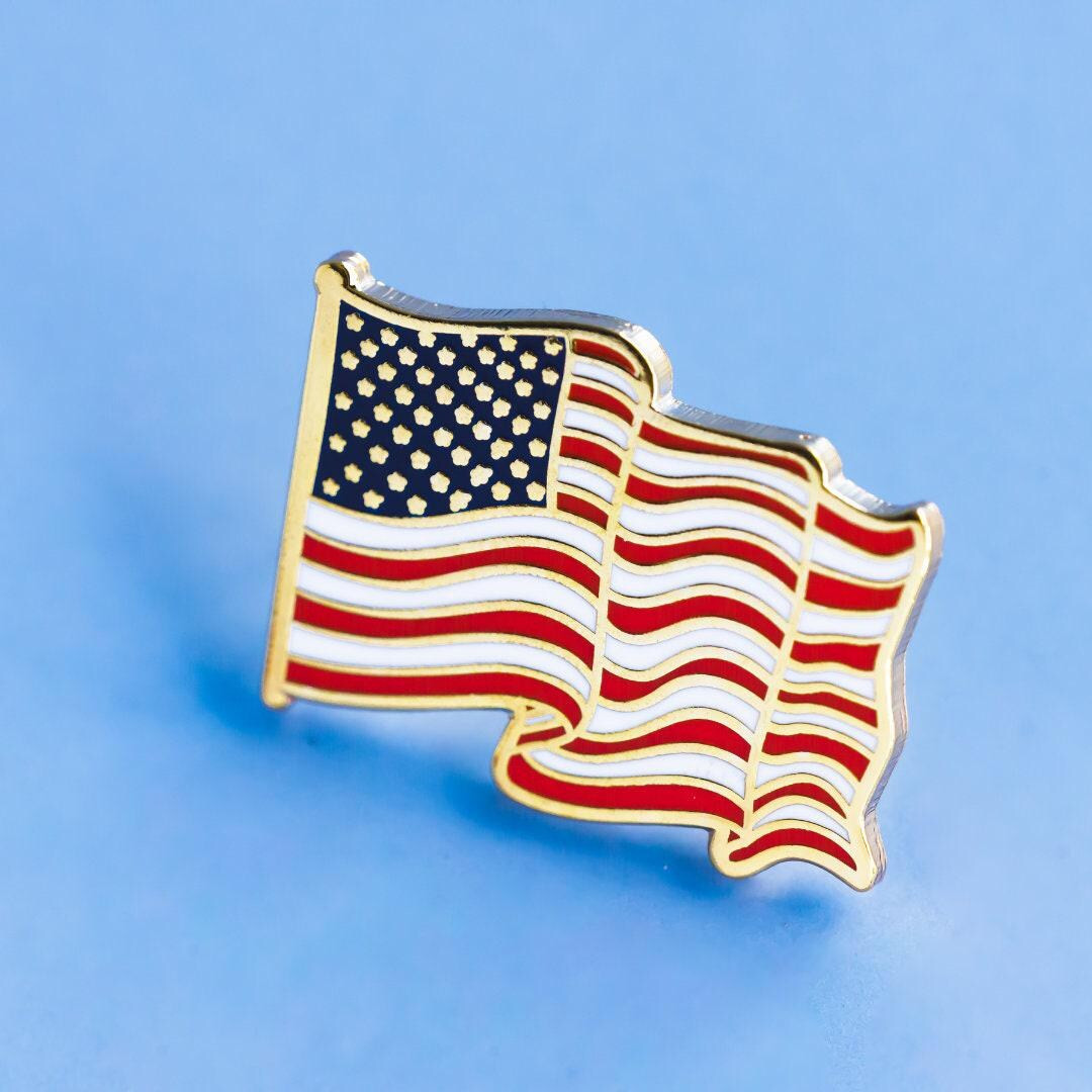American Flag Enamel Pin - Lapel Pin, Flag Pin, USA Enamel Pin - Etsy | Etsy (US)