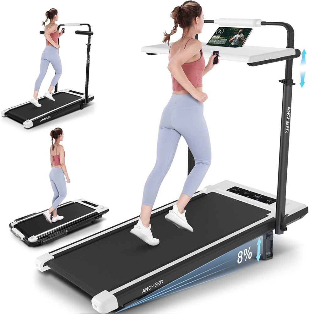 ANCHEER Walking Pad Treadmill with 8% Incline&Adjustable Height,8 in 1 Under Desk Treadmills with... | Amazon (US)