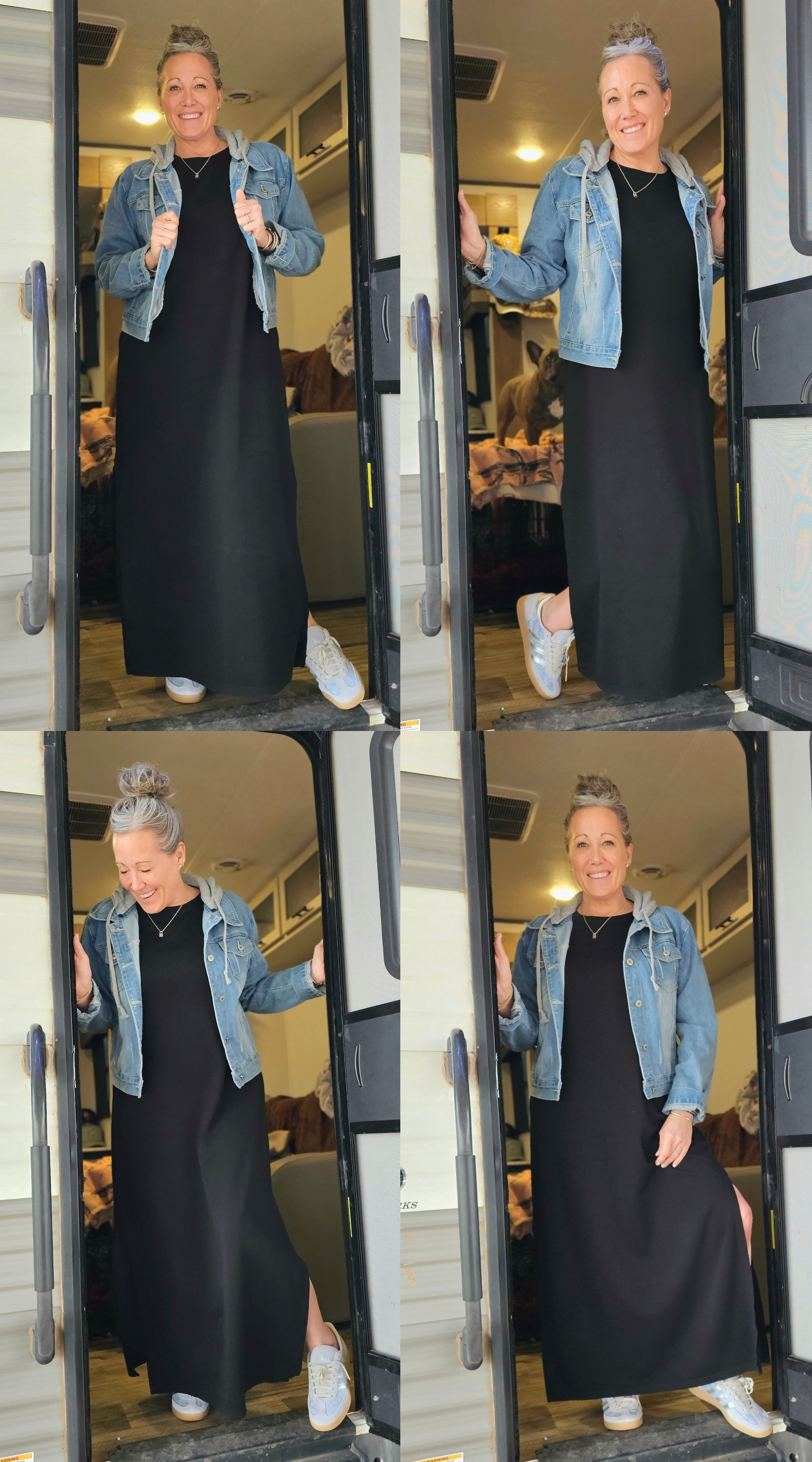 This denim jacket has the cutest twist! Throw it on with any outfit and take it to the next level. Here I paired it with my favorite scuba dress with pockets and my all time favorite @adidas sneakers.

5’6 160lbs and I am wearing a L in Jacket and XL in dress (b/c I like the roomy feel) 

#LTKootd #LTKMidsize #LTKOver40