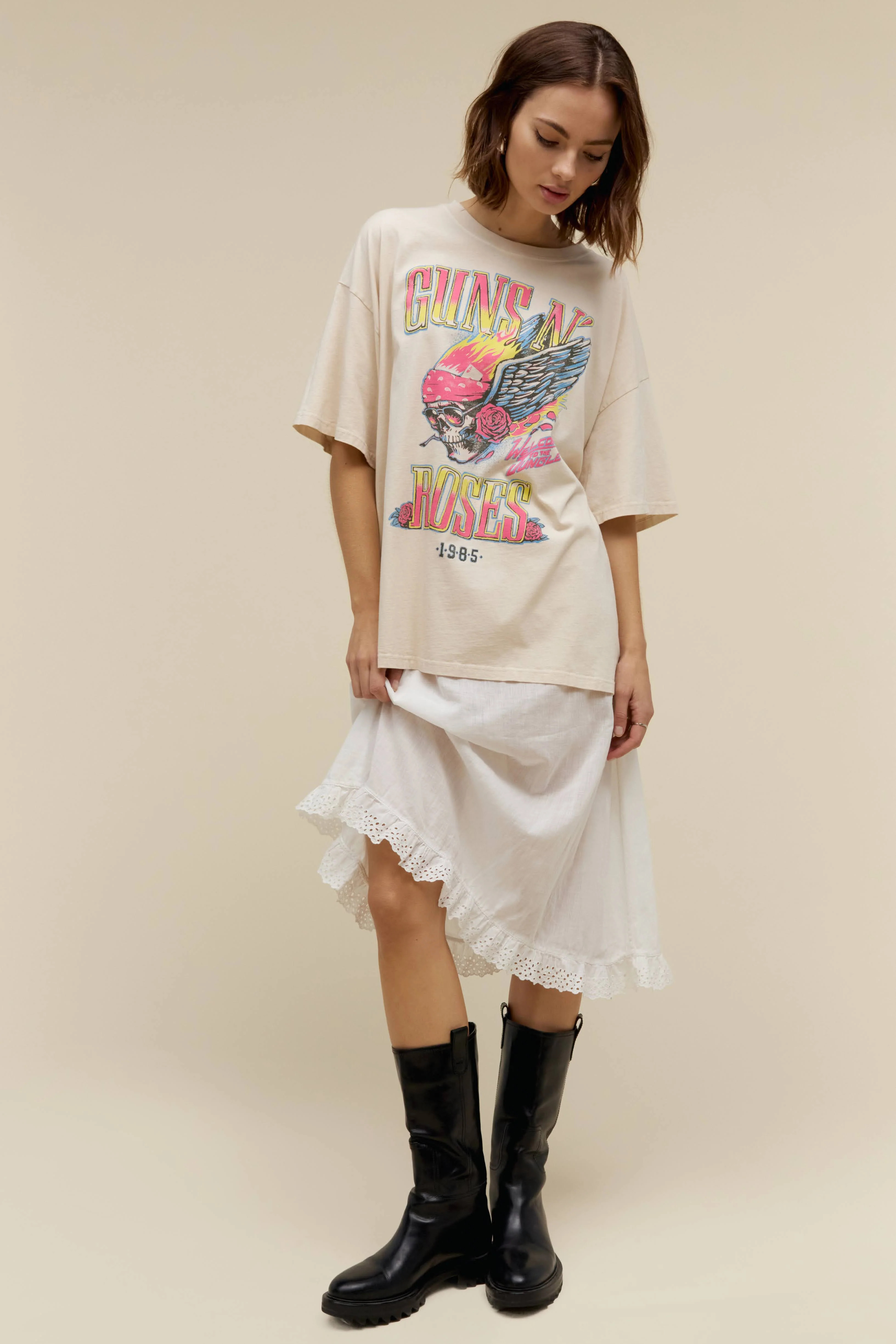 Guns N' Roses Flaming Skull OS Tee | Daydreamer