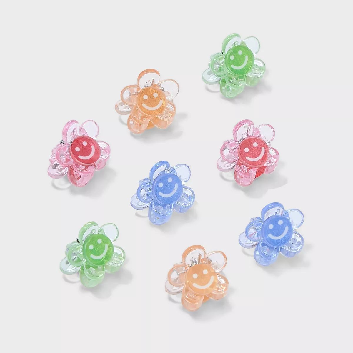 Girls' 8pk Mini Claw Clips Smiley Flowers - Cat & Jack™ | Target