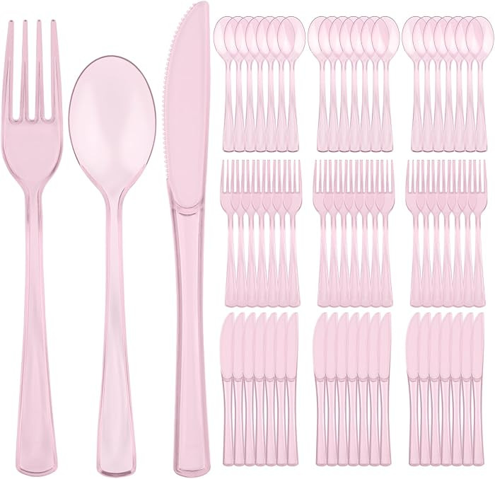 75 PCS Plastic Silverware Disposable Silverware Heavy Duty Utensil Sets 25 Of Each Forks Knives &... | Amazon (US)