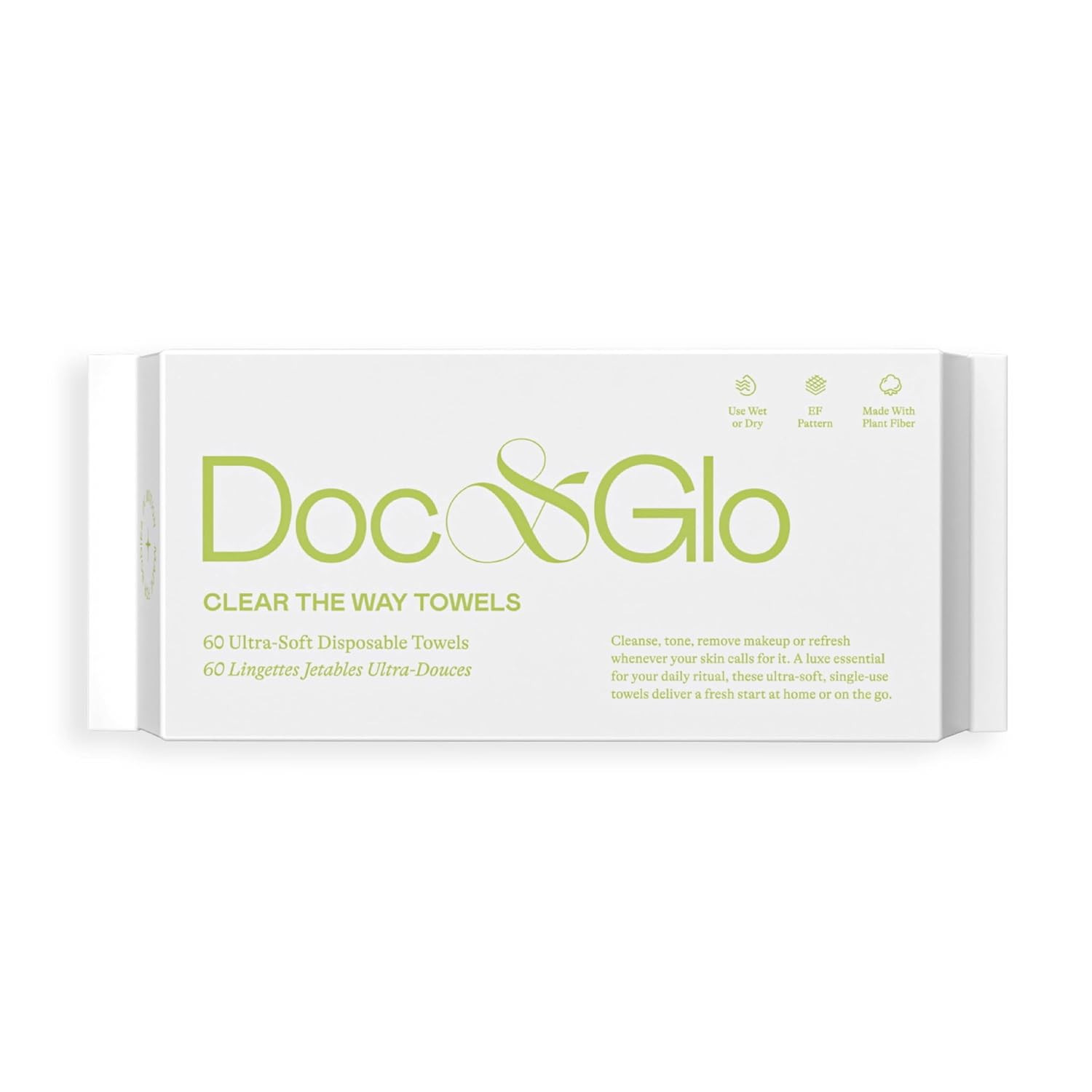 Doc & Glo Face Towel Wipes, Dry Disposable Face Towels, Perfect For Cleansing, Toning & Makeup Re... | Amazon (US)
