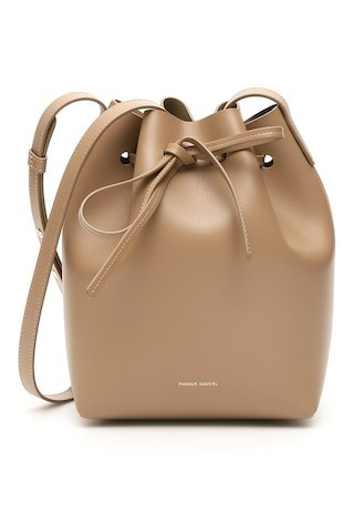 MANSUR GAVRIEL MINI BUCKET BAG OS Beige, Brown Leather | Residenza725 US