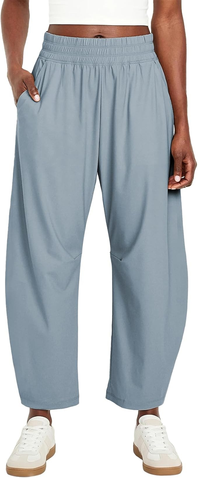 Ainangua High Waisted Barrel Pants Women Lightweight Baggy Hiking Athletic Ankle Pants Lounge Pal... | Amazon (US)