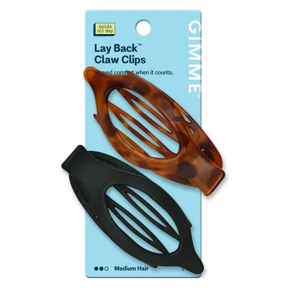 Gimme Beauty Claw Clip Medium Oval Lay-Flat Black/Tortoise 2 Count | Walmart (US)