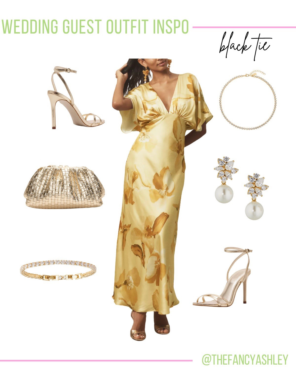 This Anthropologie dress is black tie wedding perfection. Love the fall yellow and brown vibes. I paired it with gold strappy sandals, my fave VICI clutch, and a little sparkle. Perfection for dancing and dinner!

#LTKautumn #LTKParties #LTKWedding