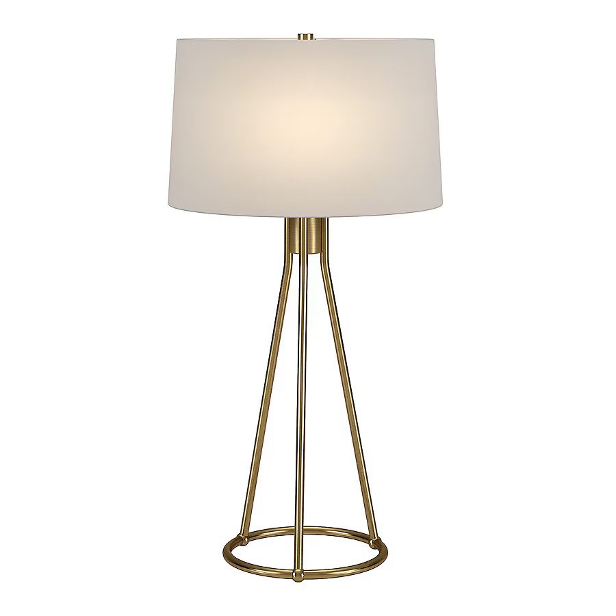 Hailey Home Nova 2800-in Brass Table Lamp with Fabric Shade | Lowe's