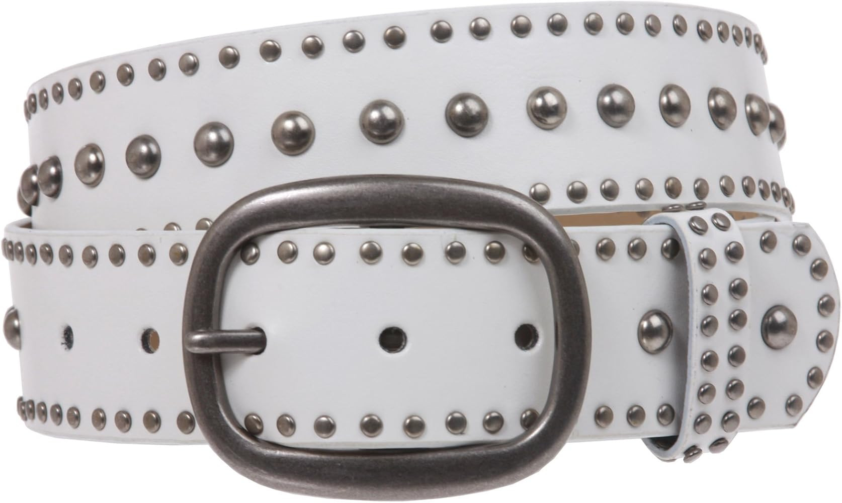 Ladies Oval Buckle Metal Circle Studded Belt | Amazon (US)