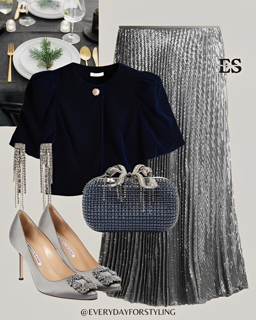 Midnight velvet and silver pleats for an elevated holiday soirée mood ✨

[ holiday outfit ideas for women, christmas party outfits, sequin skirt outfits, winter fashion 2025, classy winter outfits, christmas dinner dressing, new year outfit inspiration, winter capsule wardrobe ideas, stylish sequin skirt styling tips, elegant season outfits, winter chic outfits for women, everydayforstyling ] 

#EverydayForStyling, #holidaystyle #christmasoutfits #winterchic #sequinseason #partyoutfits #classystyle #effortlesschic #womensfashioninspo #winterwardrobe #festivestyleguide #hmnewin 

#LTKParties #LTKHoliday #LTKStyleTip