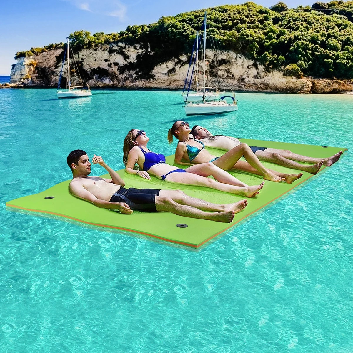 HALLOLURE 12.8ft x 5ft Floating Water Pad Mat for Lakes 3 Layer Floating Foam Fun Mat Aqua Pad fo... | Walmart (US)