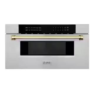 30 in. W 1.2 cu. ft. 1000-Watt Built-In Microwave Drawer in Stainless Steel and Gold Accents | The Home Depot
