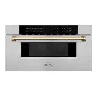 30 in. W 1.2 cu. ft. 1000-Watt Built-In Microwave Drawer in Stainless Steel and Gold Accents | The Home Depot