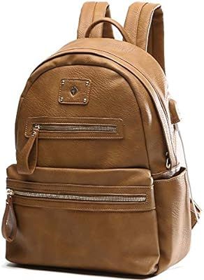 Leather diaper bag backpack by MissFong, baby Bag, Backpack for women with Usb Charger, Fits 13 I... | Amazon (US)