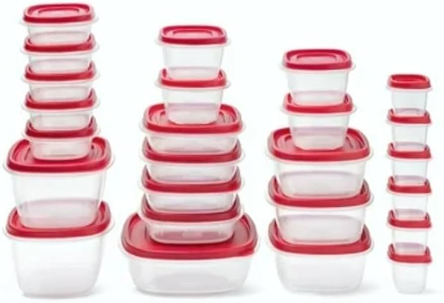 Rubbermaid 50-Piece EasyFind Lids Vented Food Storage Set BPA-Free Microwave Dishwasher Safe | Amazon (US)
