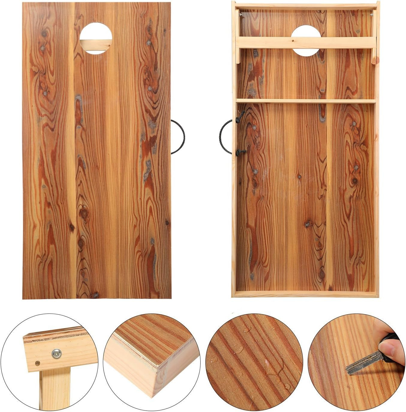 OOFIT Solid Wood Premium Cornhole Outdoor Game Set, Waterproof Backyard Toss Game - Professional ... | Amazon (US)