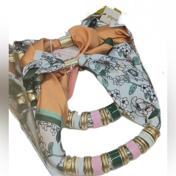 NWT ⚜️🧡💙⚜️ Piper K adjustable scarf necklace | Poshmark