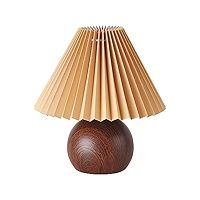 KUNJOULAM Small Pleated Table Lamp, Modern Bedside Nightstand Lamp with Coffee Lampshade, Cute La... | Amazon (US)