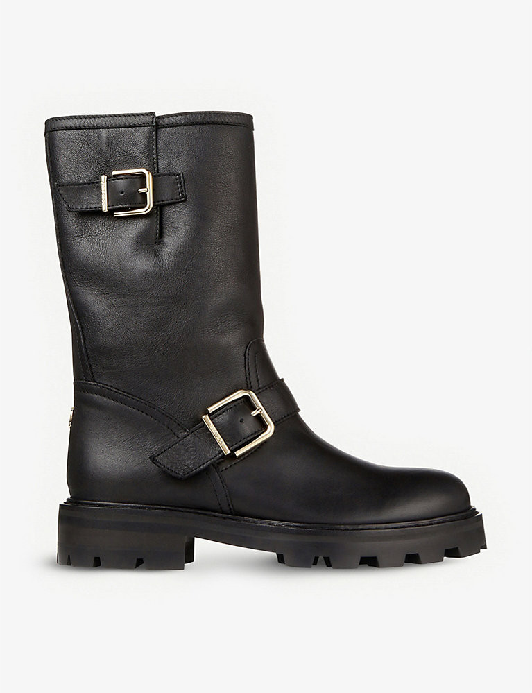 JIMMY CHOO Biker II leather boots | Selfridges