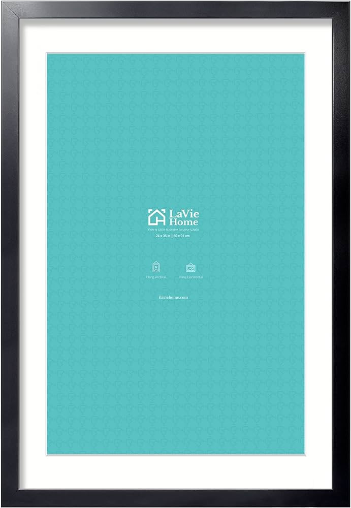 LaVie Home 24x36 Picture Frame Black Poster Frame,Display Pictures 20x30 with Mat or 24x36 Withou... | Amazon (US)