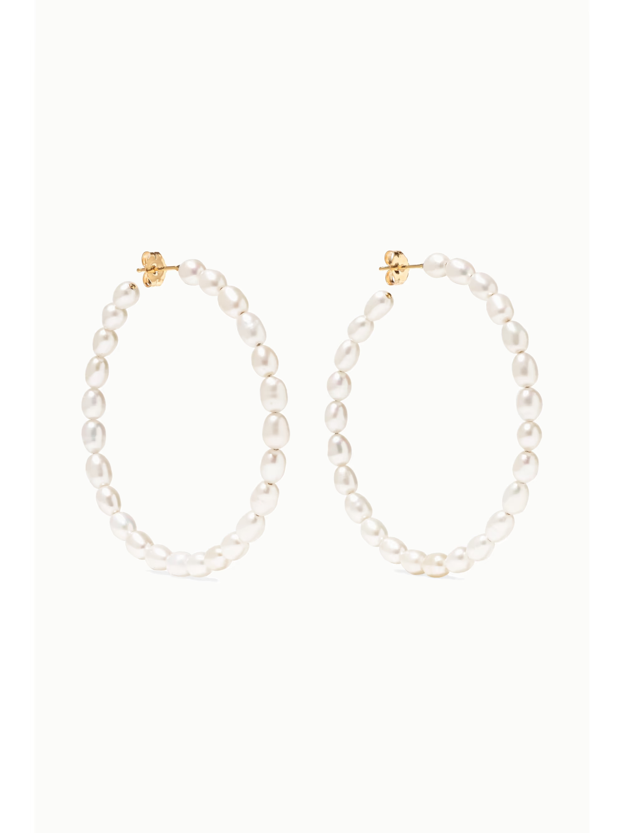 + NET SUSTAIN Nina 14-karat gold pearl hoop earrings | NET-A-PORTER (UK & EU)
