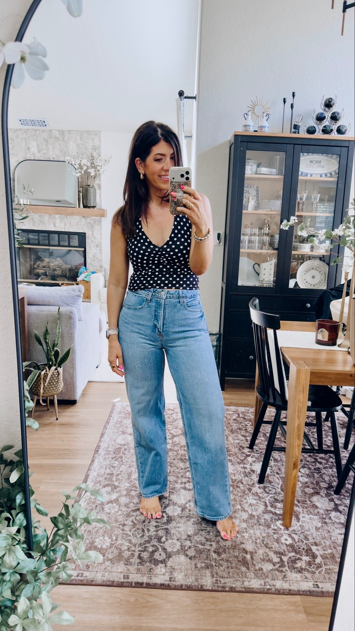 50% off old navy sale In a medium halter and 8 regular wide leg jeans- ordered another pair love!  Midsize summer to fall outfits, easy outfit, workwear, fall fashion, lounge, midsize denim, casual, ootd, everyday outfit, mom life, brown, trendy tops, back to school

#LTKSaleAlert #LTKOver40 #LTKMidsize