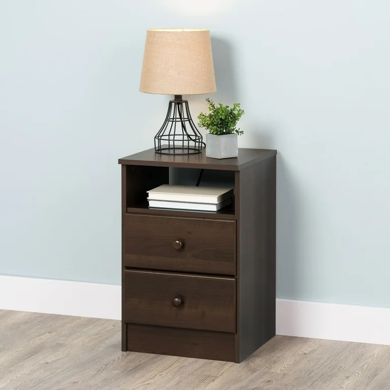 Prepac Astrid 2-Drawer Nightstand, Rich Espresso | Walmart (US)