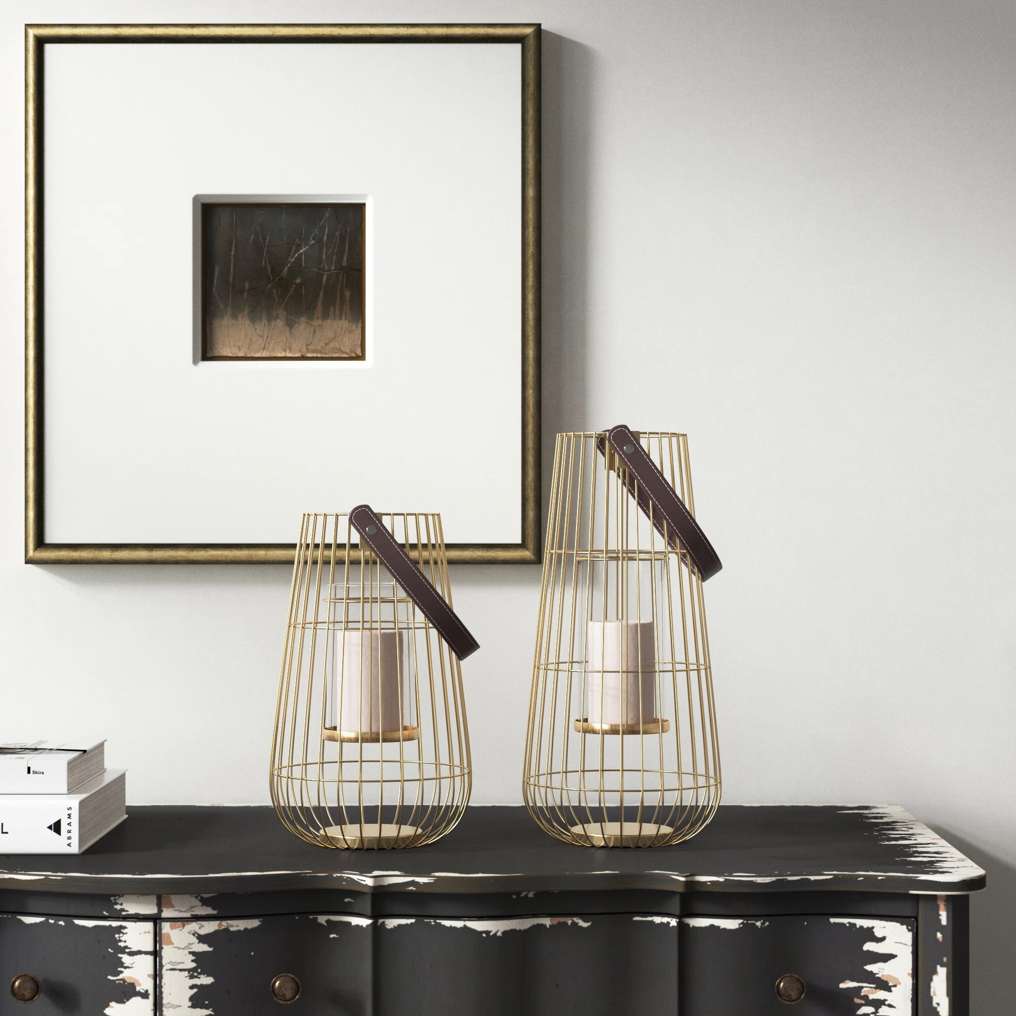 2 Piece Metal Tabletop Candle Lantern Set | Wayfair North America