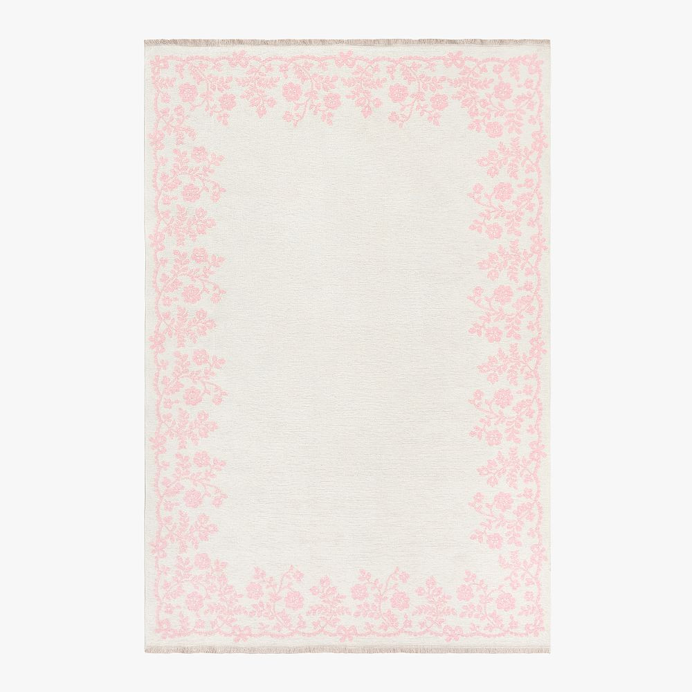LoveShackFancy Floral Border Washable Rug | Pottery Barn Teen