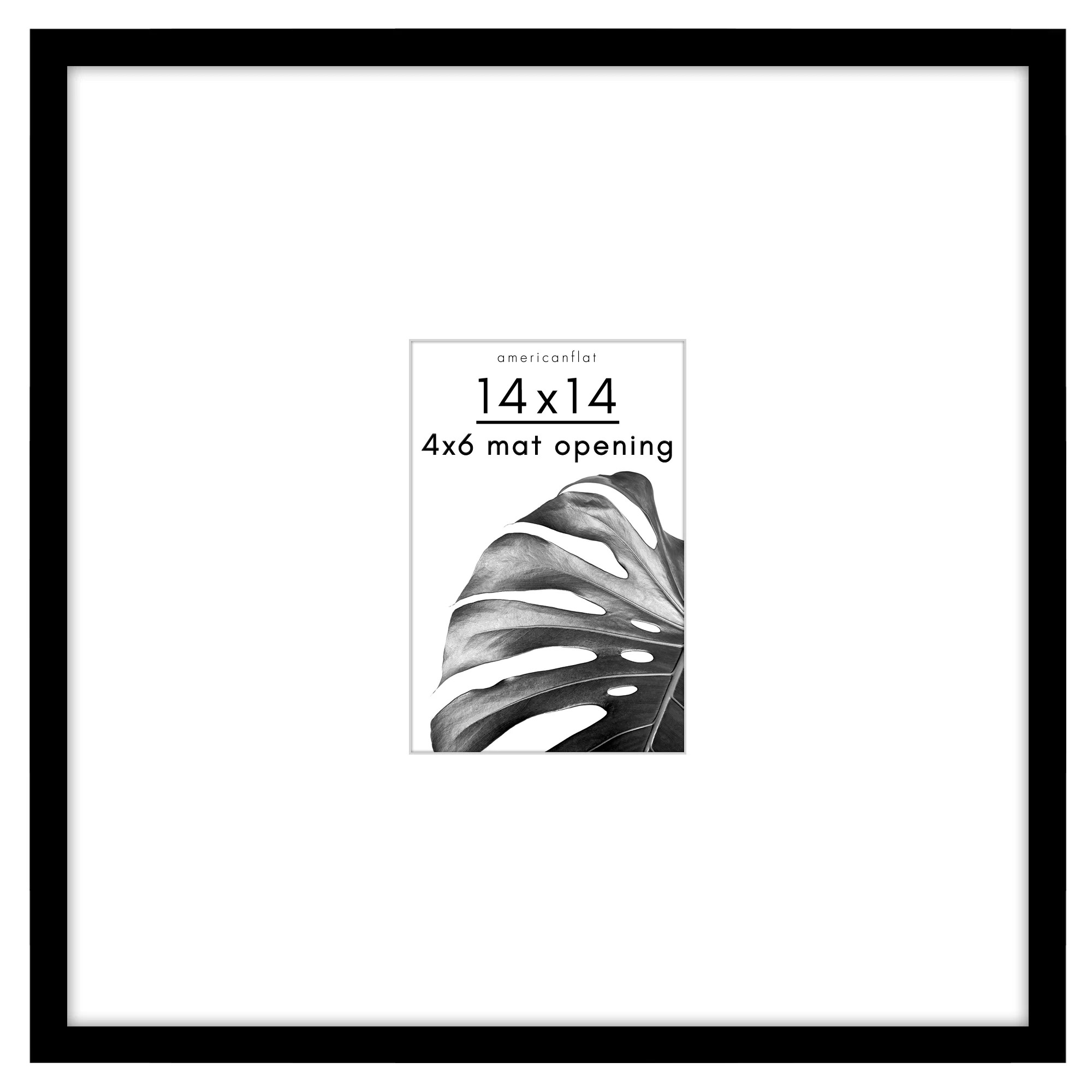 Americanflat 14x14 Picture Frame - Use as 4x6 Frame with Mat or 14x14 Frame Without Mat - Thin Ph... | Walmart (US)