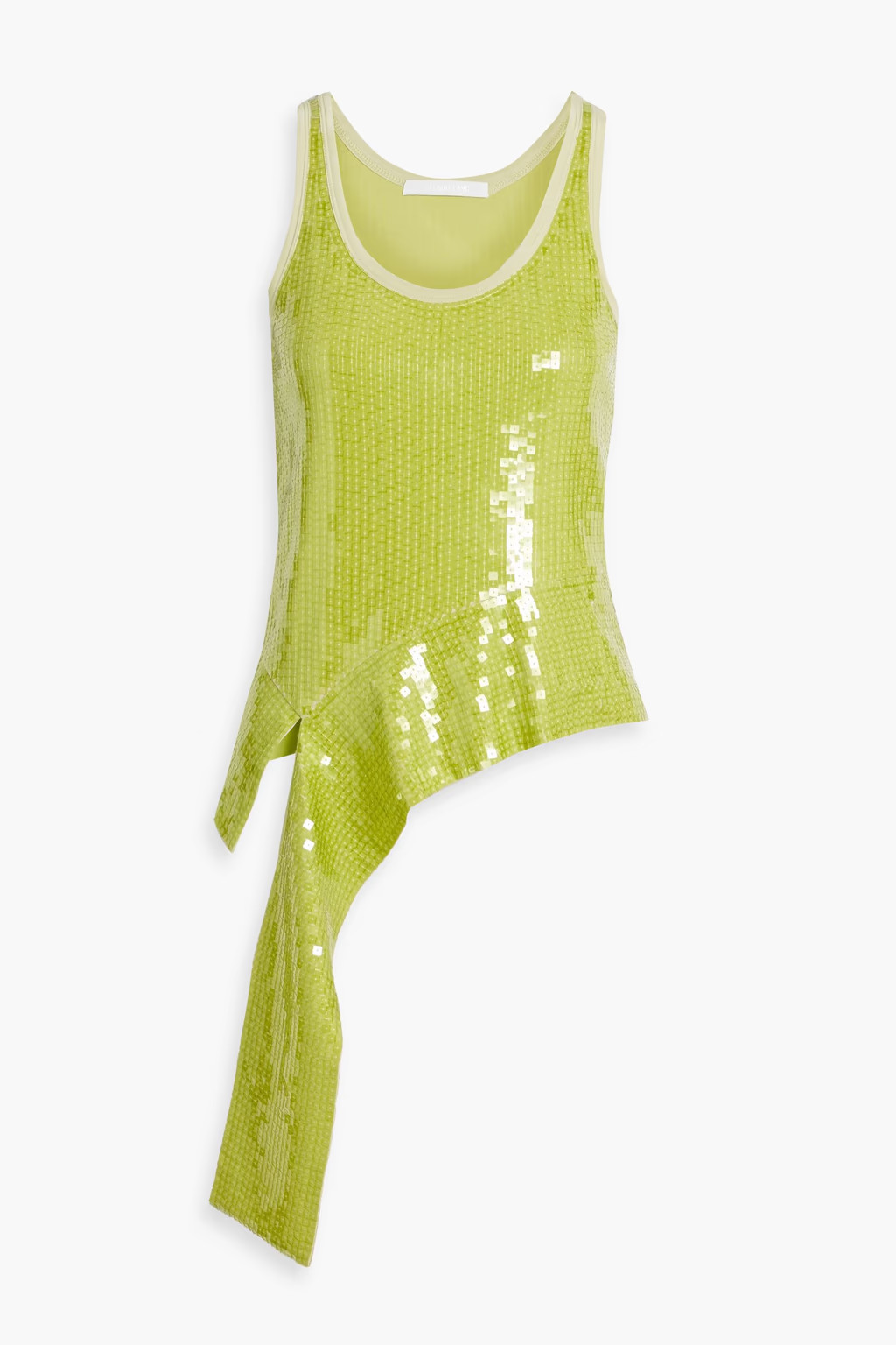 Asymmetric sequined mesh tank | The Outnet (US and CA)