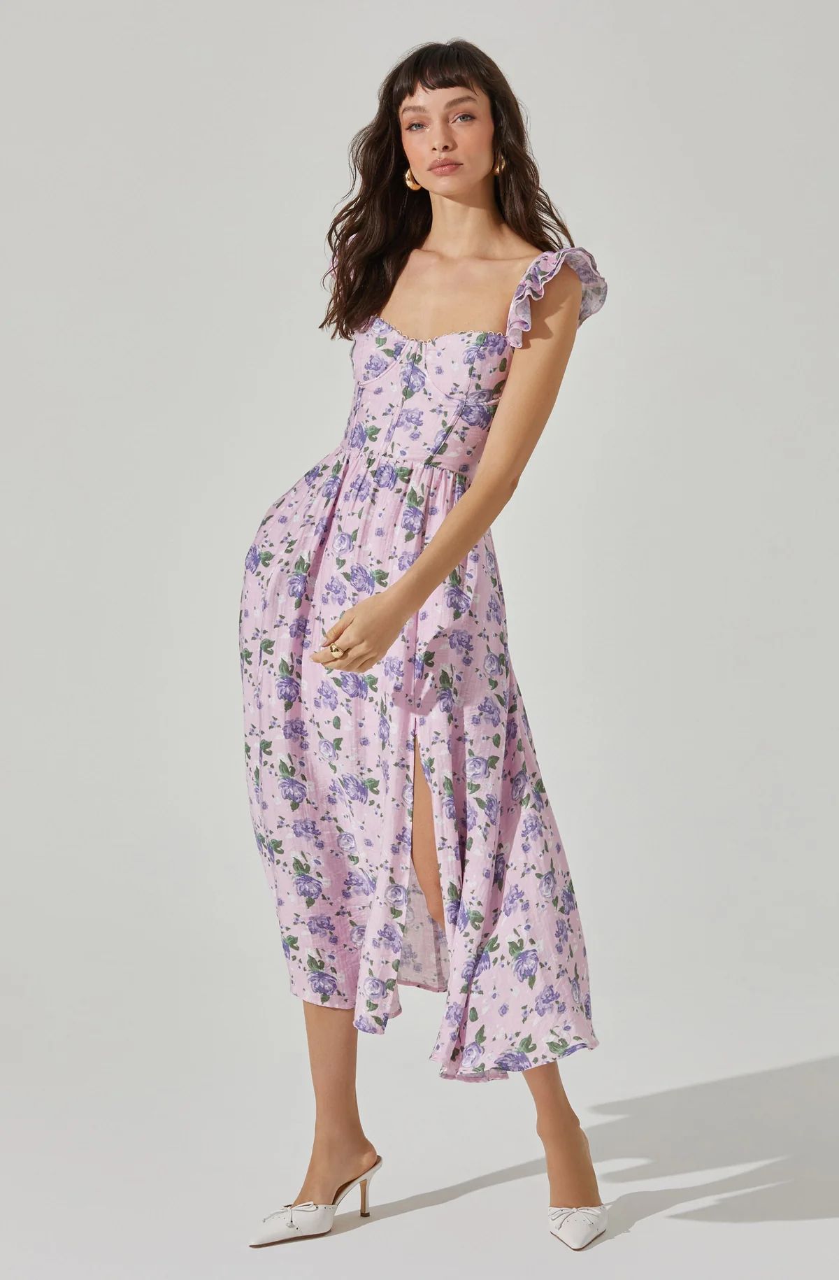 Wedelia Floral Bustier Midi Dress | ASTR The Label (US)