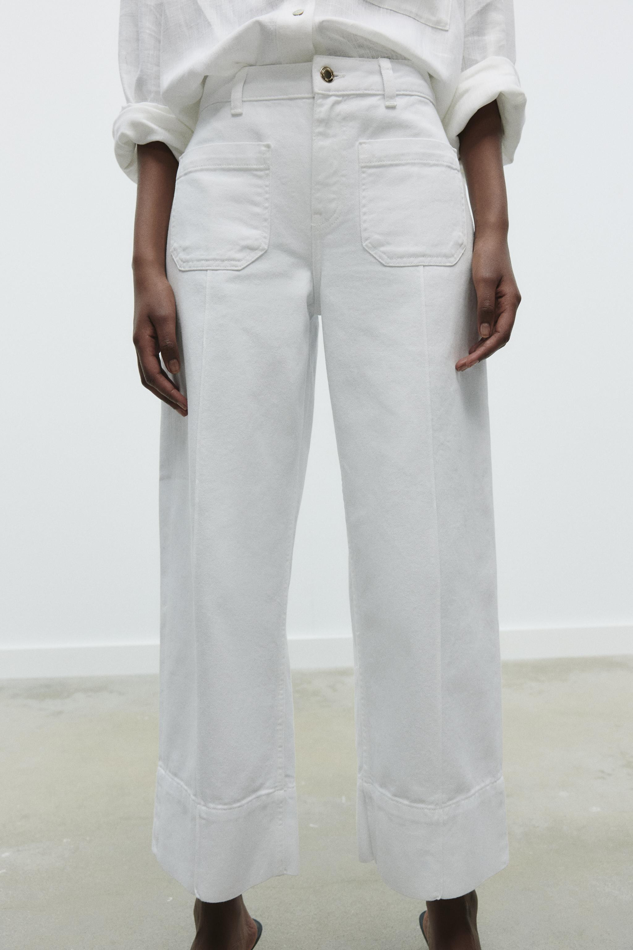 Z1975 WIDE-LEG HIGH-WAIST CROPPED JEANS | Zara UK