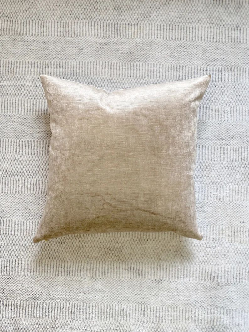 Velvet Pillow Case Designer Textile Mushroom brown Soft Woven Textile | Etsy (US)