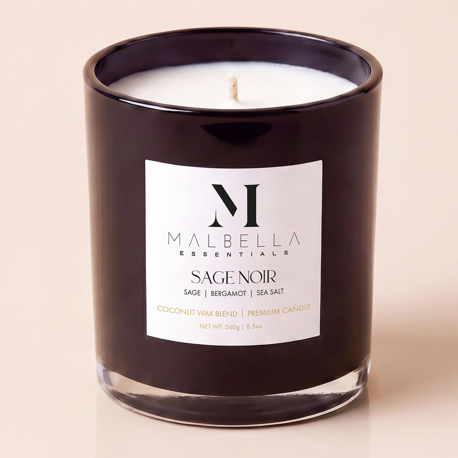 Sage Noire Luxury Scented Candle for Women & Men | 8.5 oz Hand-Poured Coconut Wax Blend | Modern Self-Care Aromatherapy Candle | 50 Hr Burn | Gift-Ready Glossy Glass Vessel | Amazon (US)