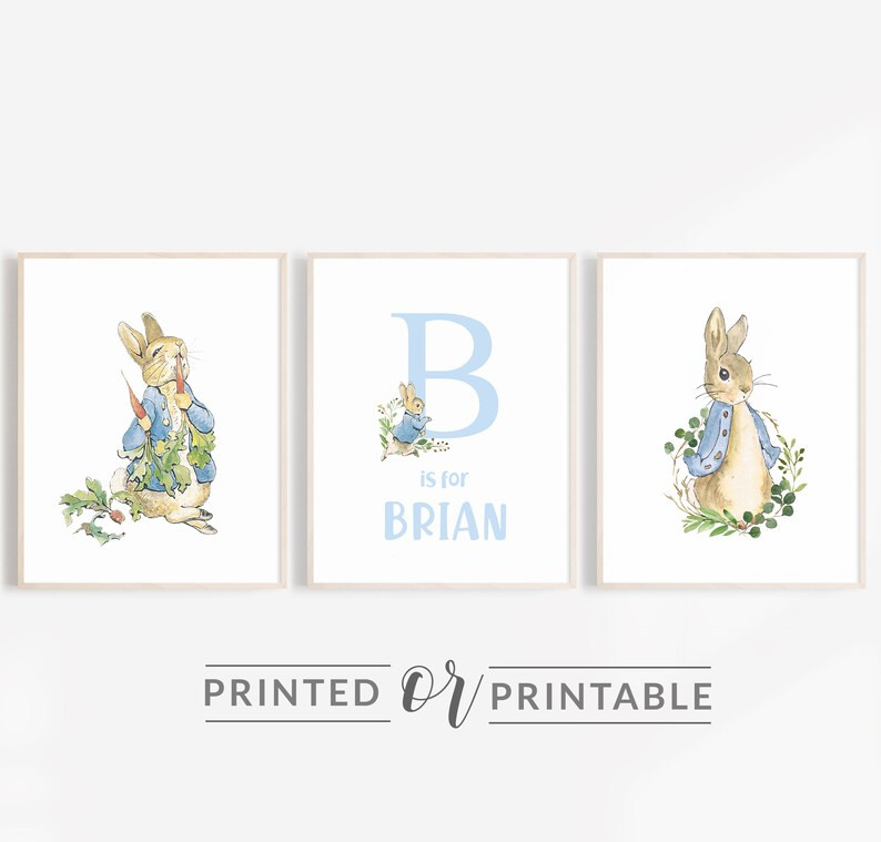 Peter Rabbit Nursery Decor, Peter Rabbit Nursery Prints, Boy Nuresery Wall Decor, Baby Name Sign,... | Etsy (US)
