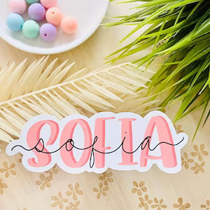 Retro Name Decal, Waterproof Personalized Vinyl Sticker, NAME STICKER, Customized Water Bottle St... | Etsy (US)