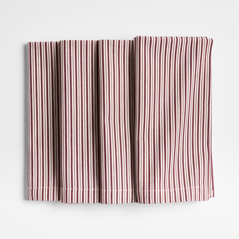 Aspen Striped Organic Cotton Dinner Napkin, Set of 4 + Reviews | Crate & Barrel | Crate & Barrel