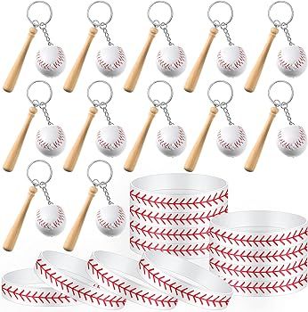 24 Pieces Baseball Party Supplies Include 12 Pieces Baseball Silicone Bracelets Baseball Wristban... | Amazon (US)