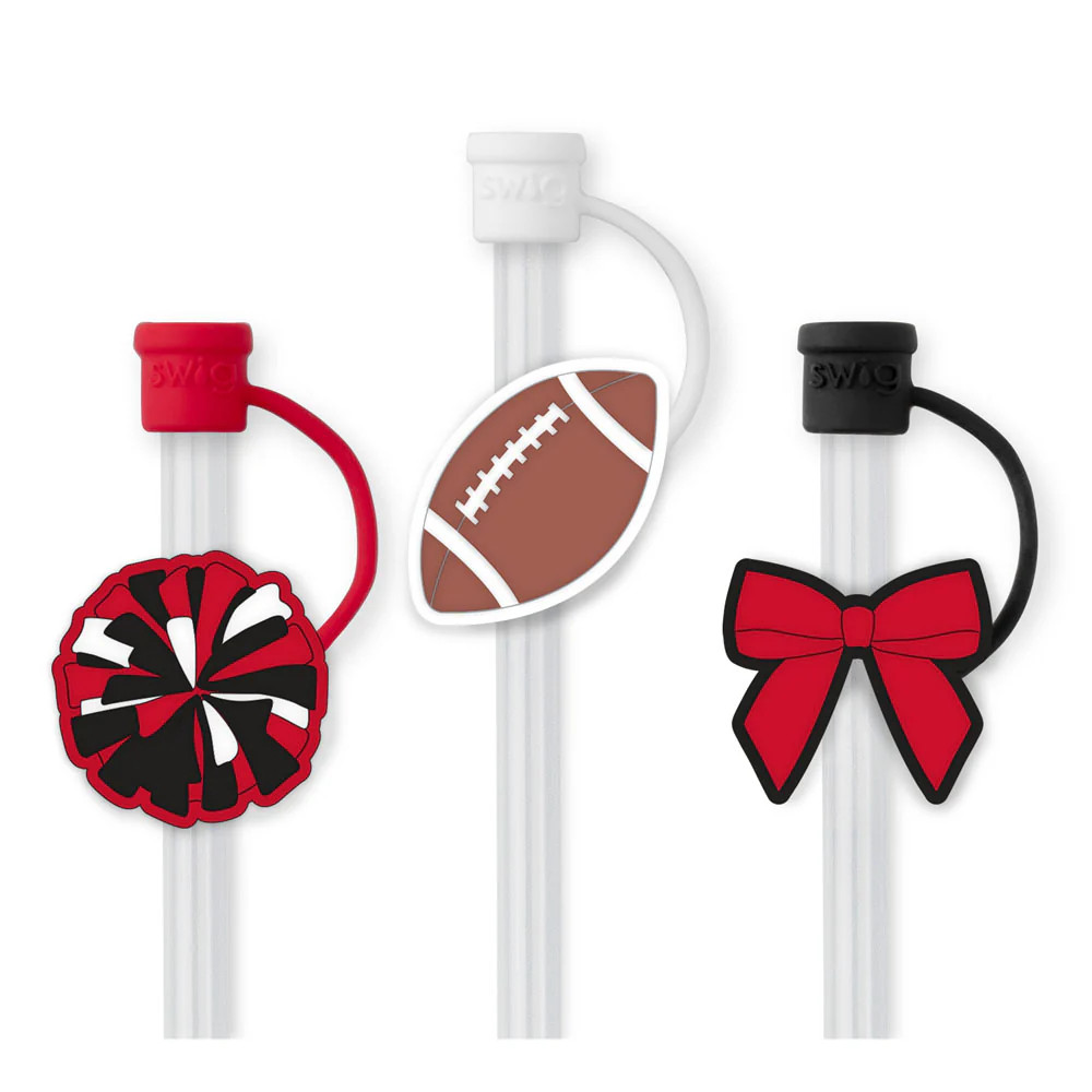 We've Got Spirit Black + Red Straw Topper Set | Swig Life