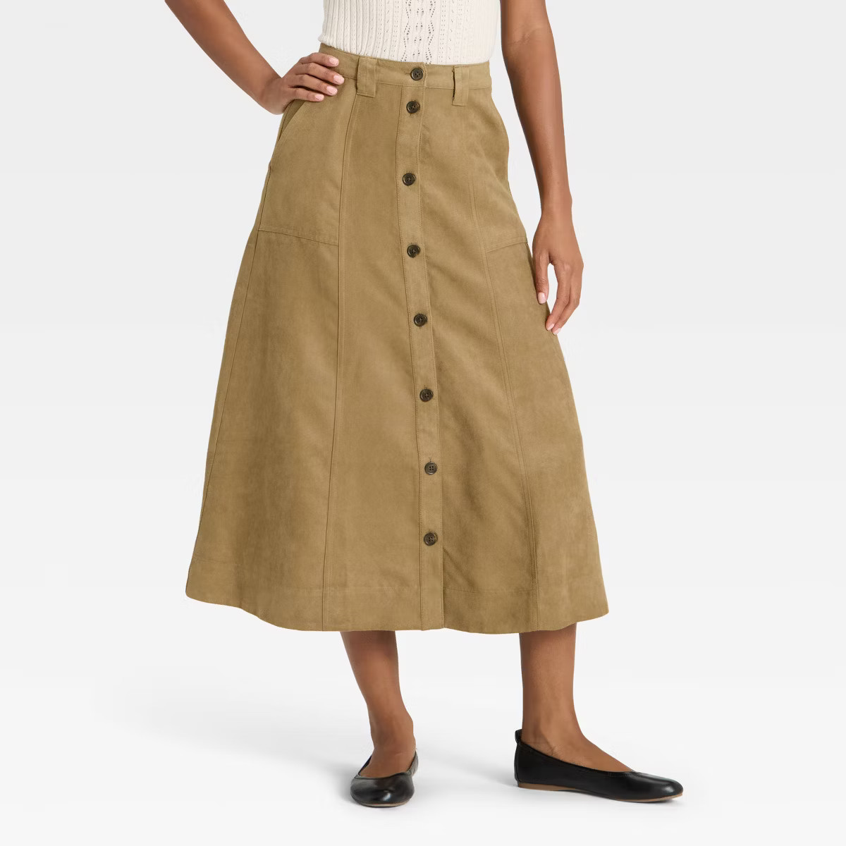 Women's Faux Suede Midi A-Line Skirt - Universal Thread™ | Target