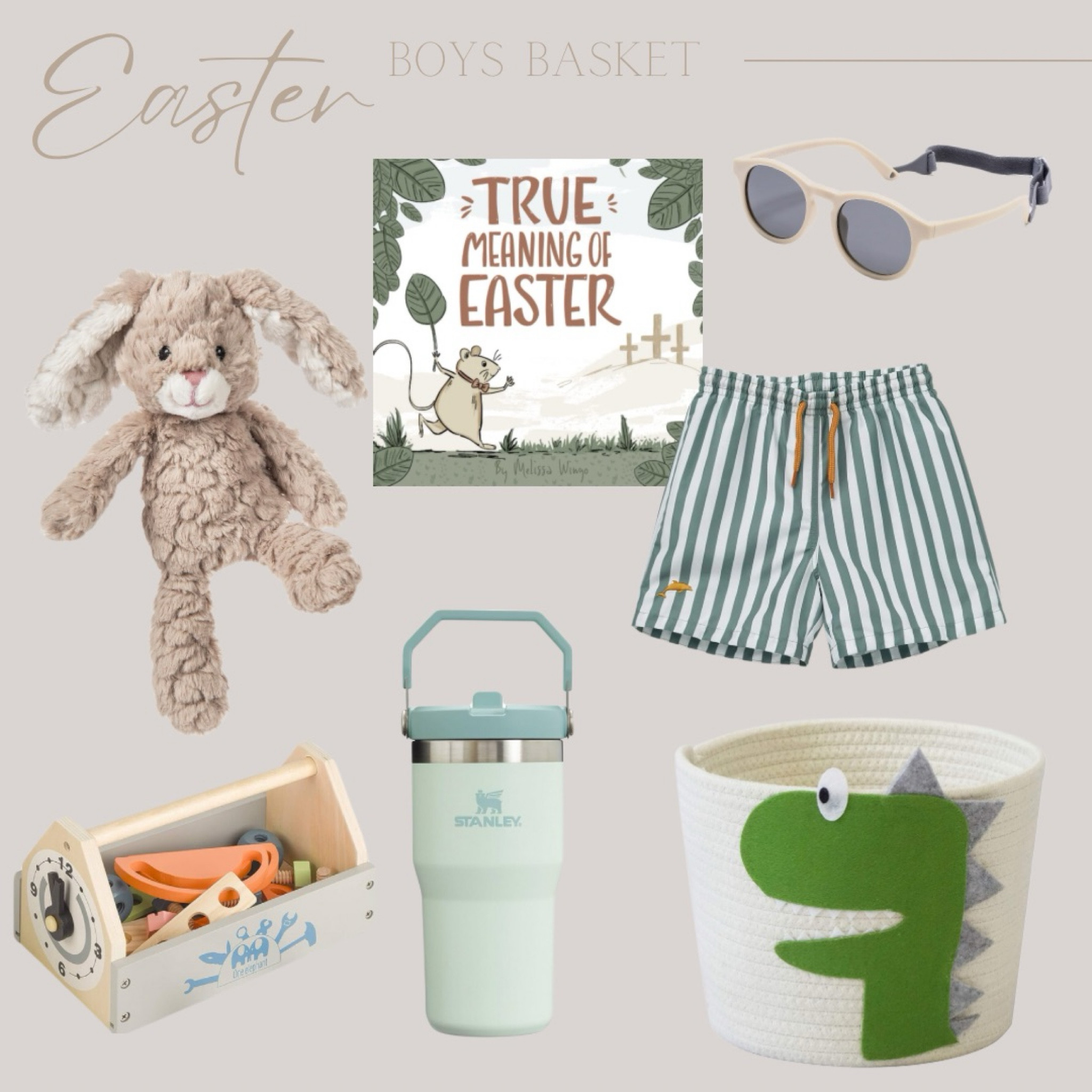 Easter Boys basket 



#bunny #easterbunny #stanleytumbler #boyswimtrunks #toytoolkit #easterbook #easterbasket #easterbasketideas #amazon 

#LTKSeasonal #LTKkids