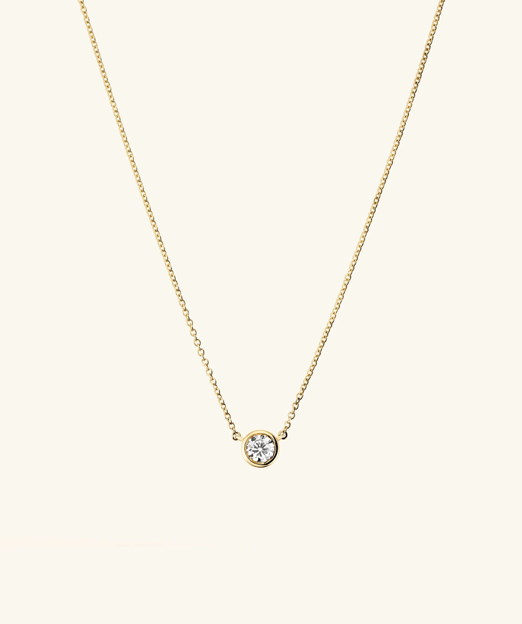 Bezel Lab Grown Diamond Necklace 0.25 ct | Mejuri Fine Crew