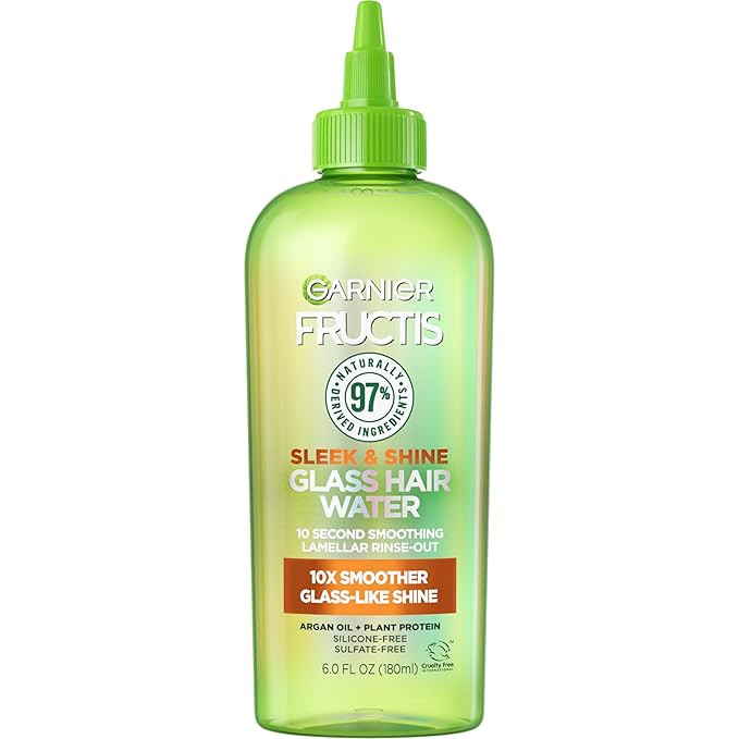 Garnier Fructis Sleek & Shine Glass Hair Water, 10 Seconds Lamellar Rinse Out, Argan Oil, 6.0 Fl ... | Amazon (US)