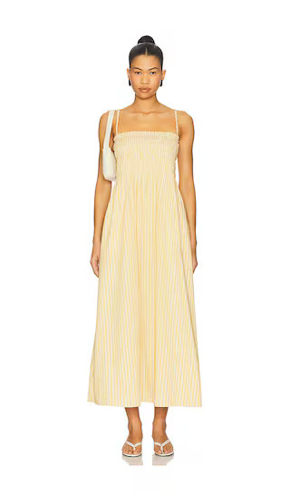 PISTOLA Bianca Smocked Bodice Dress in Yellow. - size S | Revolve Clothing (Global)