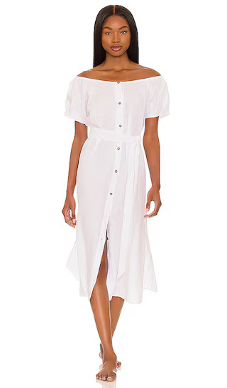 Linen Solid The Harper Dress in White | Revolve Clothing (Global)