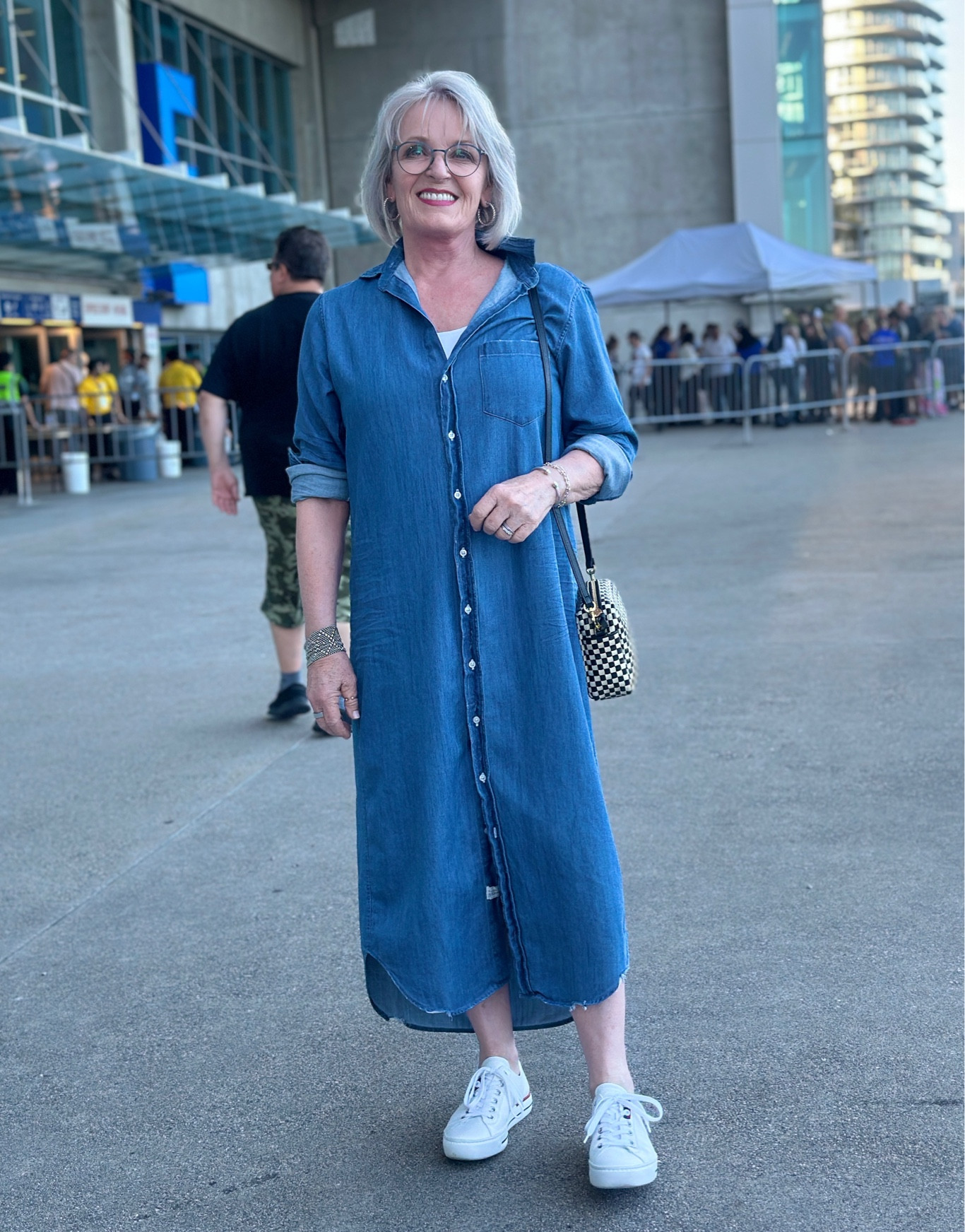 Denim is always a good choice for a Rolling Stones concert💙 
Comfy white Paul Green sneakers for climbing up to nose-bleed seats. 
Wearing a Frank & Eileen denim shirt dress in S
Summer style 


#LTKOver40 #LTKStyleTip #LTKShoeCrush